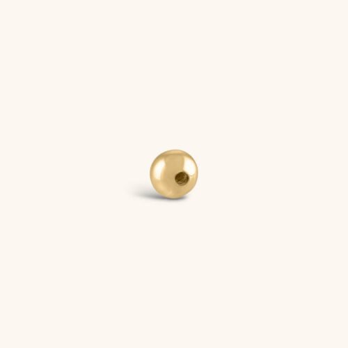 Solid 14k Gold Threaded Ball Back