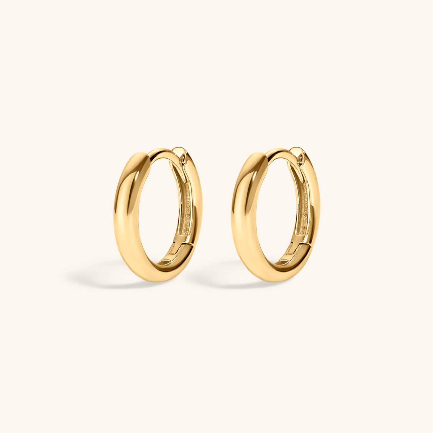 Bold Huggie Hoops in 14k Gold