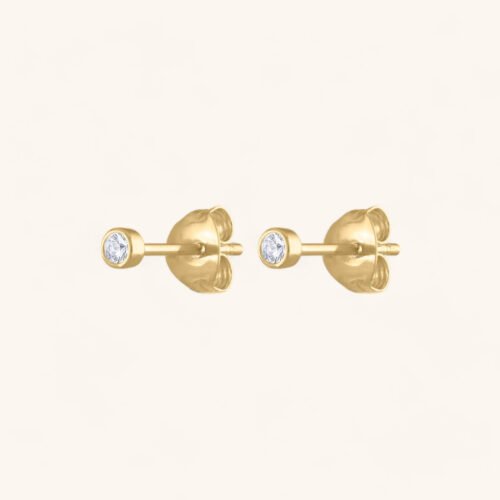 Tiny Sapphire Studs in 14k Gold